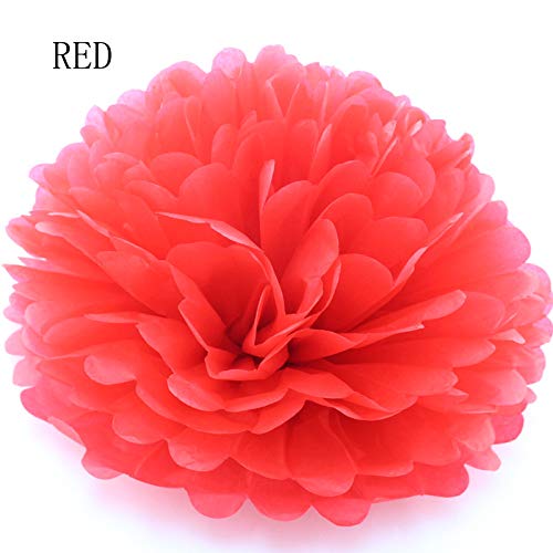 White Gold Red Tissue Pom Poms,Foil Gold Hanging Swirl,8inch and 10inch,Paper Flower Hanging Decorations Party Supplies,Pack of 19,Wedding Bride to Be Party Decoration (Red and White) Red and White - PawsPlanet Australia