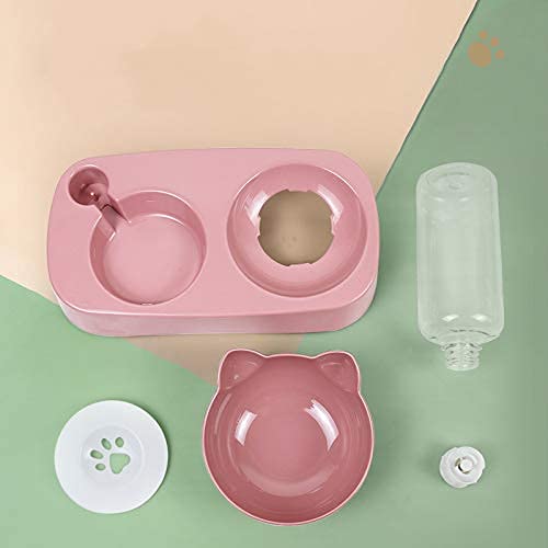 Aebor Gravity Water Bowl Cat Dog，Anti Wet cat Dog Mouth pad/Anti-Slip Base, Pet Automatic Water Dispenser with Detachable Bowl and 500ml Water Bottle, Pet Feeder for Small Medium Size Dog Cat (Green) Green - PawsPlanet Australia