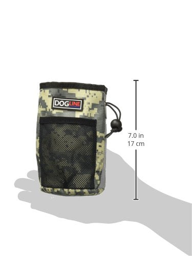 [Australia] - Dogline Dog Treat Pouch: Puppy Training Bag, Pet Kibbles and Snacks Holder, Litter Waste Bags Dispenser with Adjustable Drawstring Closure, Large Capacity with Mesh Pocket, Strong Nylon Material Urban Camo 