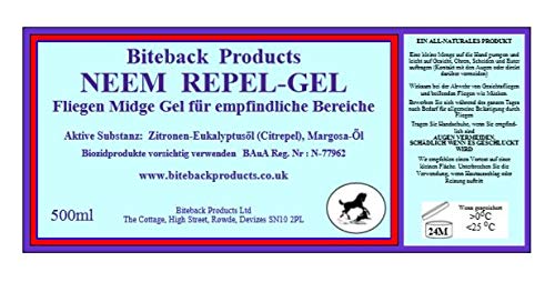 Biteback Products 'Neem Repel Gel'™ Horse Fly Midge Repellent for Sensitive Areas 500ml - PawsPlanet Australia