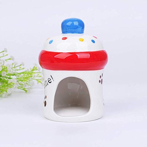 gutongyuan Hamster Hideout Ceramic Adorable Cartoon Shape Hamster House Chinchilla Mini Hut Small Animal Hideout Cave Cage Accessories Bottle - PawsPlanet Australia