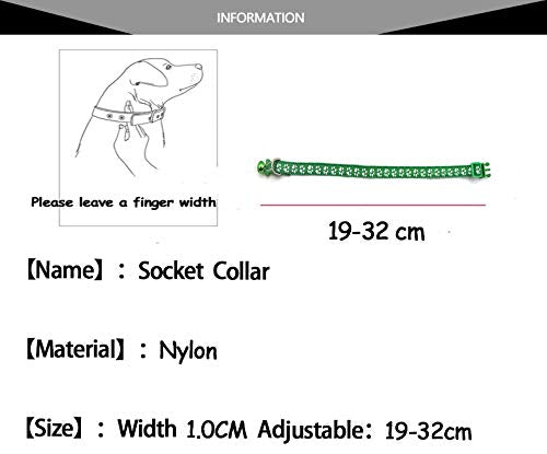 Doggie Style Store Small Dog Puppy Pet Cat Kitten Collar Pawprint Colours Whelping ID Nylon with Bell Adjustable Quick Release Clip Buckle Black - PawsPlanet Australia