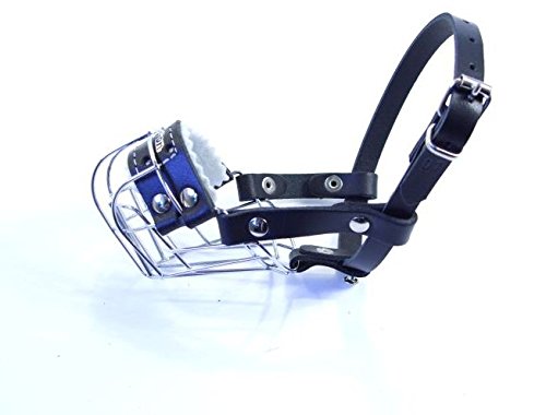 L&J Pets Uk New Wire Basket Dog Muzzle STRONG Metal for Rattler Yorkshire Terrier & other small dogs (Silver Basket / Black Leather, 0), (MK York) Silver Basket / Black Leather - PawsPlanet Australia