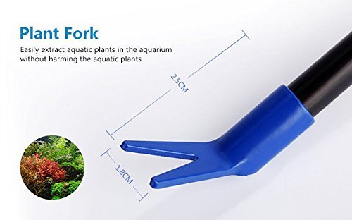 AquaticHI 5 in 1 Multi-Function Aquarium/Fish Tank Cleaning Tool, Algae Scraper, Fish Net, Sponge, Plant Fork, Gravel Rake for Long Deep Fish Tanks 6 in 1 Extendable - PawsPlanet Australia