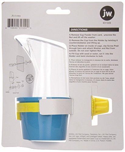 [Australia] - JW Pet Company Clean Cup Feeder and Water Cup Bird Accessory, Medium, Colors May Vary 