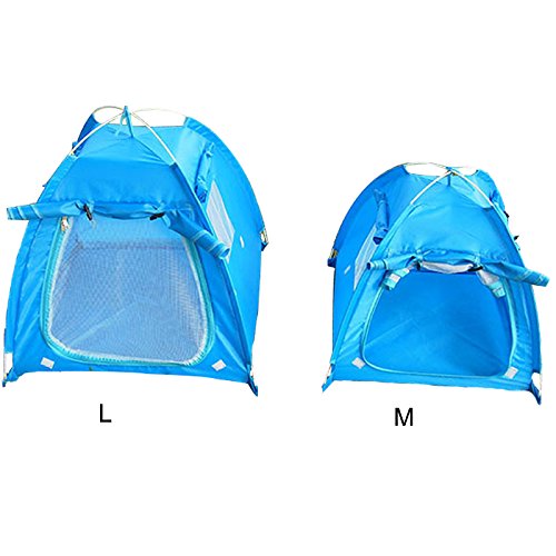 OLizee Breathable Washable Pet Puppy Kennel Dog Cat Folding Indoor Outdoor House Bed Tent Blue,M - PawsPlanet Australia