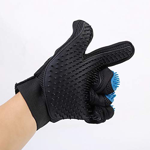 WEPO Pet Grooming Glove/Brushing Glove - Hair Removal Gloves/Massage Brush for Dogs Cats - Grooming - Orange & Black Black & Orange - PawsPlanet Australia