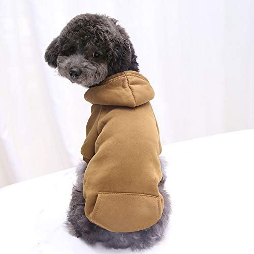 Idepet Dog Clothes Pet Dog Hoodies for Small Dogs Vest Chihuahua Clothes Warm Coat Jacket Autumn Puppy Outfits Cat Clothing Dogs Clothing Coffee - PawsPlanet Australia