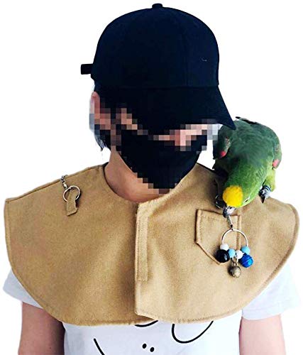 [Australia] - Parrot Anti-Scratch Shoulder Protector Multi-Purpose Bird Shoulder Shawl Bird Diaper for Small Medium Parakeets Cockatiels Sun Conures Macaws Love Birds Finches Lovebird Hang Bird Anklet & Toys Yellow 