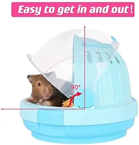 Eonpet Travel cage for Small Animals Hamster Carrier Cage Portable Carrier Hamster Carry Case Cage with Water Bottle Travel&Outdoor for Hamster Small Animals Travel cage for Small Animals(Blue) - PawsPlanet Australia