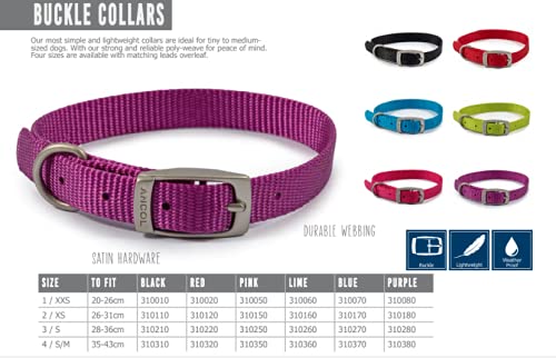 Ancol Viva Lightweight Buckle Collar Pink, Collar Size 1 to fit 20-26 cm, Weather Proof Raspberry - PawsPlanet Australia