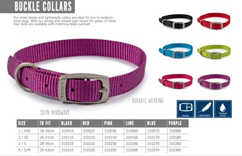 Ancol Viva Lightweight Buckle Collar Red, Collar Size 4 to fit 35-43cm, Weather Proof - PawsPlanet Australia