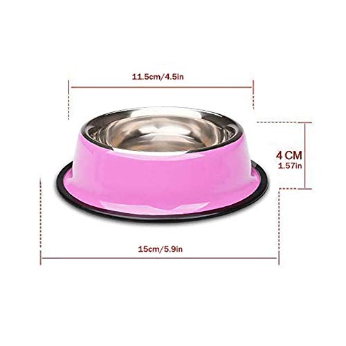 3 Pieces Cat Bowl Stainless Steel Non-Slip and Leak-Proof Cat Food Bowl,Feeding Bowls For Cats， Cat Water Bowl, Multifunctional Pet Food Bowl, Color Food Grade Travel Stainless Steel Food Bowl Cat S-15cm - PawsPlanet Australia