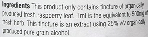 Organic Herbal Remedies 100ml Raspberry Leaf Tincture, Blue Bottle - PawsPlanet Australia