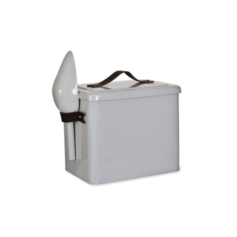 Garden Trading Pet Bin Storage with Scoop and Leather Handles Crafted in Steel Small - PawsPlanet Australia