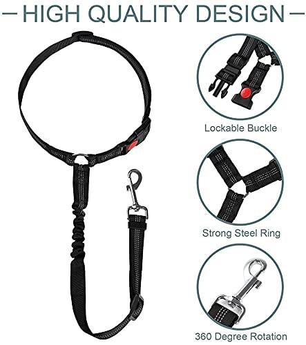 Dog Car Seat Belt Headrest Adjustable Dog Car Restraint Leashes Pet Seat Belt Dog Seat Belt Strong Leashes for Any Car Vehicle for Pets Cats Dogs Black - PawsPlanet Australia