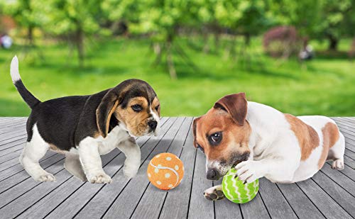 [Australia] - AMA SPORT Pet Dog Squeak Toy Tennis Balls for Dogs Size 2.0,2.5 4.0 inch-2/4/12 Balls Pack Dog Sensitive Colour for Small Puppy to Large Dogs,Chewers 204 