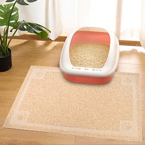 UPSKY Large Cat Litter Mat Trapper 35.5"×23.5" Traps Litter from Box and Paws Scatter Control for Litter Box Soft on Sensitive Kitty Paws Easy to Clean Durable beige - PawsPlanet Australia