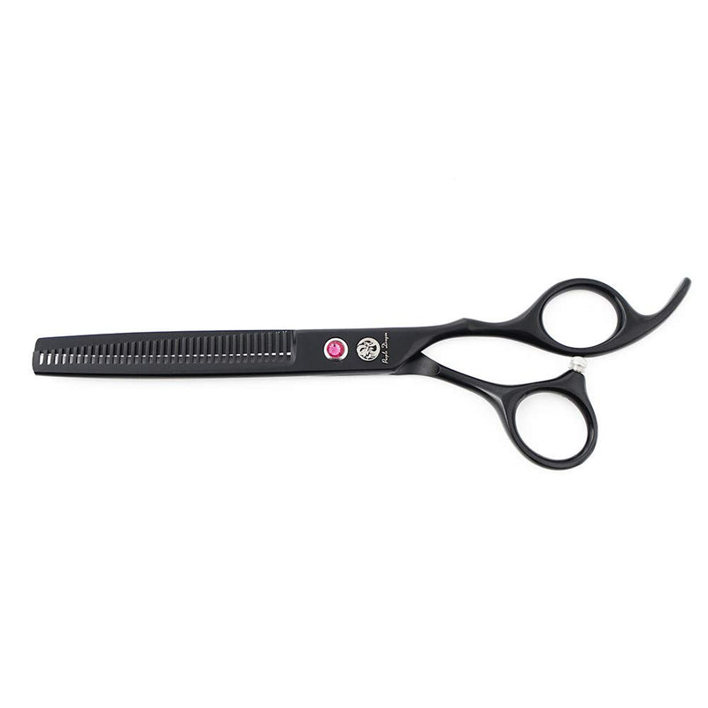 Purple Dragon 7.0 inch Rhinestone Decoration 3PCS Pet Grooming Scissors Dog Hair Cutting & Thinning Shears Set Black Painting - PawsPlanet Australia