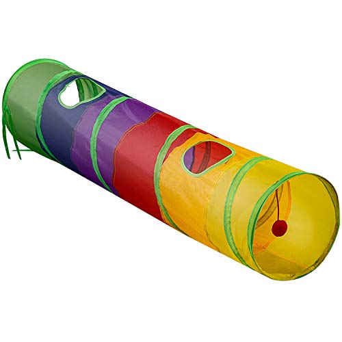 D&Y Cat Tunnel for Indoor | Collapsible Rainbow Cat Kitty Tunnel | Pet Toys Play Tunnels for Cat Kitty Puppy Rabbit Kitten | 5 Way, 47.2" x 9.8" - PawsPlanet Australia