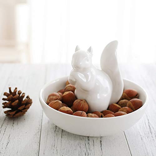 LA JOLIE MUSE Nut Bowl Snack Serving Dish - Ceramic Squirrel Candy Dish for Pistachio Peanuts, Home Decorations Gifts - PawsPlanet Australia