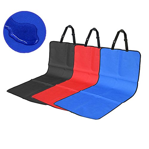 [Australia] - Economic Pet Seat Cover Front Car Mat for Small Medium Dogs Cats - Waterproof Anti-Scratch Seat Cover with Free Safty Seatbelt Red 