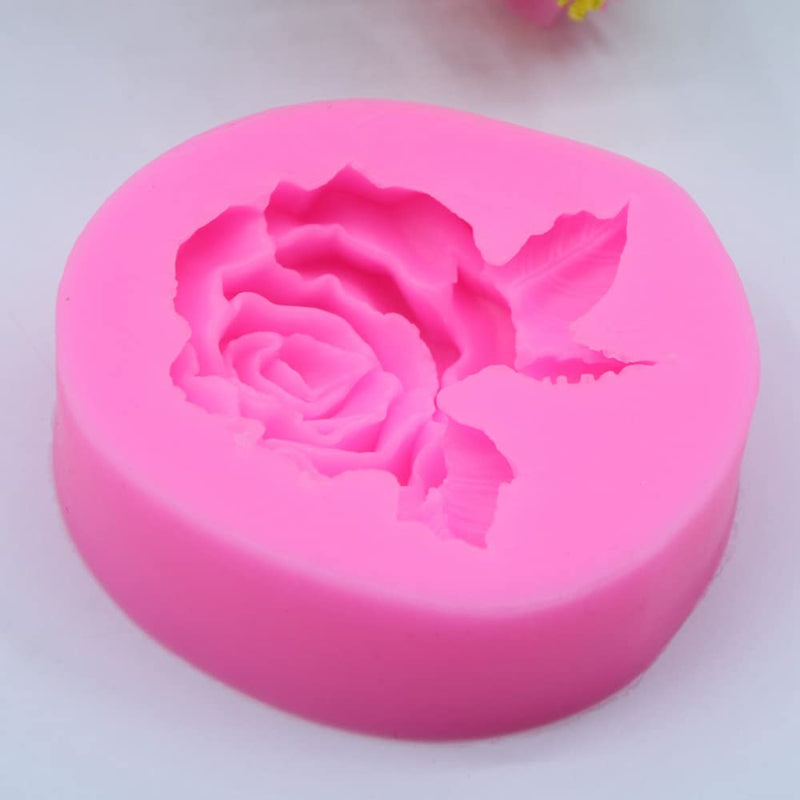 3D Rose Flower Shape Silicone Soap Mold Form Chocolate Cake Mold Handmade Diy Cake Fondant Decoration Soap Making Silicone Mold (AB) AB - PawsPlanet Australia