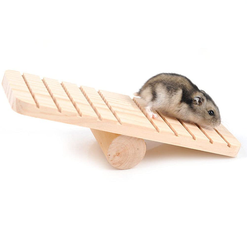 ANCLLO Swing Seesaw Toy for Pet Hamsters, Wooden Chew Climbing Pet Cage Accessories for Chinchilla Ferrets Rodents Small Animals, Gift for Small Animals, Mouse, Rats, Chinchilla, Gerbils - PawsPlanet Australia