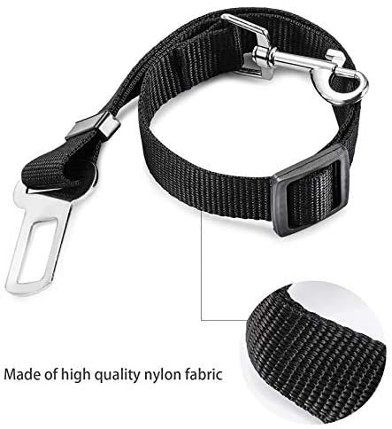 Laucentral 2 Packs Adjustable Pet Dog Cat Car Seat Belt Safety Leads Vehicle Seatbelt Harness, Vehicle Nylon Pet Safety Durable Car Harness Universal Tearproof Belt Adjustable 50-90 cm - PawsPlanet Australia