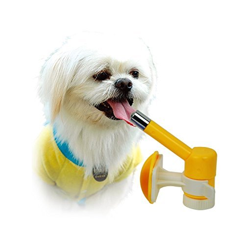 [Australia] - Yosoo Pet Cat Puppy Dog Drinking Kit Hanging Water Dispenser Fountain Bottle Head Yellow 
