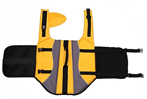 Tineer Dog Life Jacket Vest Lifesaver Safety Swimsuit Reflective Vest Pet Floatation Life Preserver Swimming (S, Yellow) S - PawsPlanet Australia