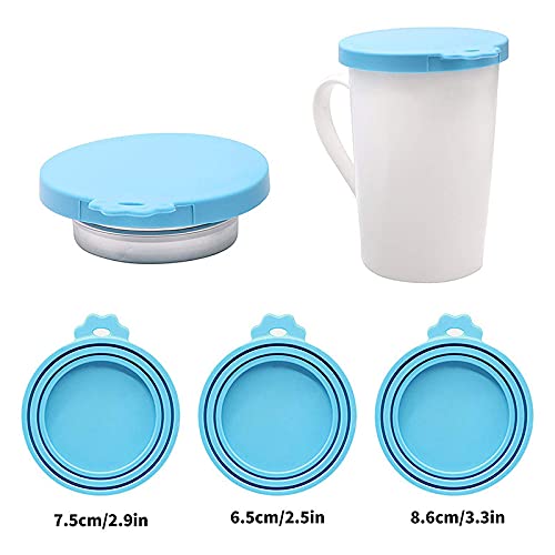 SHENQIDZ 3 Pack Pet Food Can Covers Lids Universal BPA Free & Dishwasher Safe/Silicone Dog&Cat Food Can Lid Covers (green+blue+orange) green+blue+orange - PawsPlanet Australia