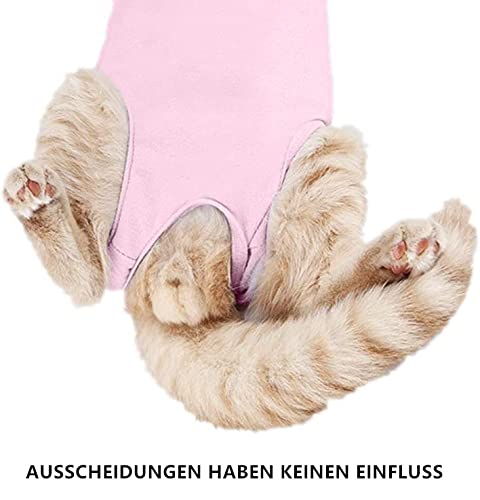 Voarge Recovery Suit Cat, Cat Bodysuit After Surgery Anti-licking, Prevent Licking After Surgery Wearing Weaning and Keeping Warm Recovery Cloth Suit for Cats Dogs (M, Pink) M - PawsPlanet Australia