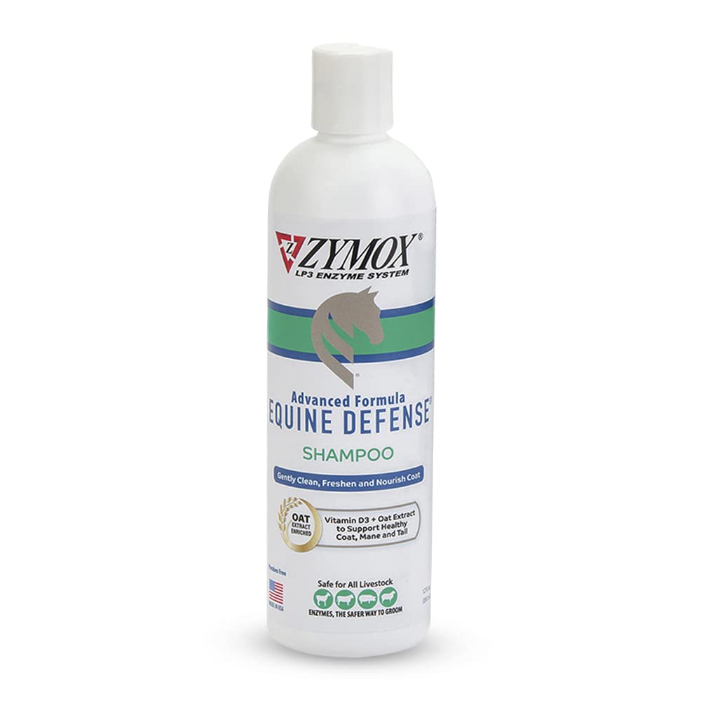 Zymox Equine Defense Advanced Formula Shampoo, 12oz. – Horse Coat Care: Cleans, Refreshes, Hydrates & Nourishes Skin, Mane & Tail 12 oz (Pack of 1) - PawsPlanet Australia