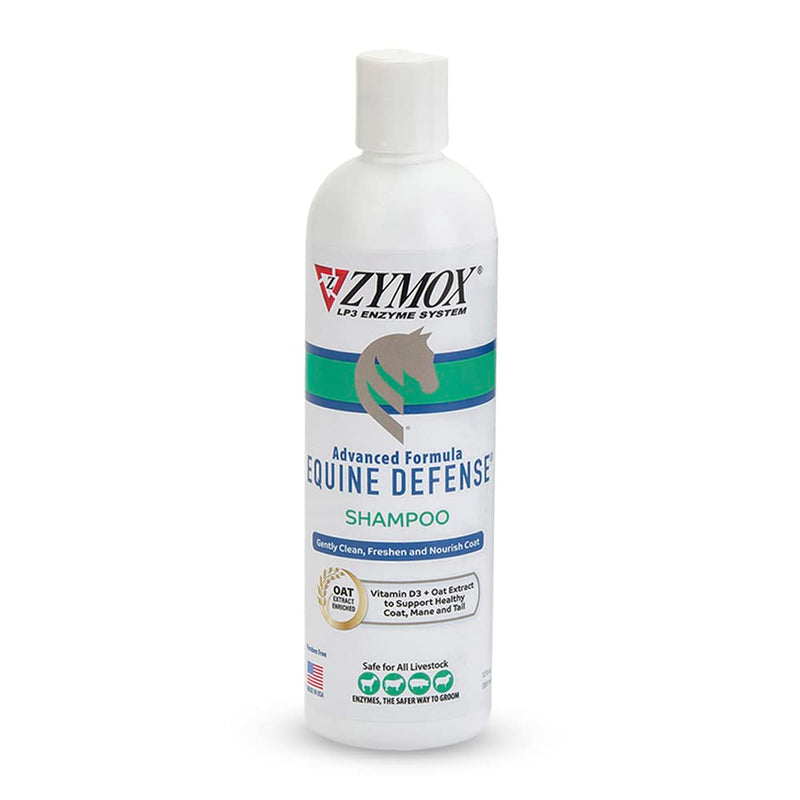 Zymox Equine Defense Advanced Formula Shampoo, 12oz. – Horse Coat Care: Cleans, Refreshes, Hydrates & Nourishes Skin, Mane & Tail 12 oz (Pack of 1) - PawsPlanet Australia