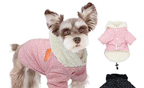 [Australia] - ZEEY Puppy Warm Coat Cute Woolen Doggie Winter Sweater, Thickened Two - Legged Pet Fashion Outfit Cotton Wool Dog Coat L Pink 