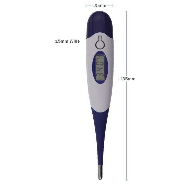 Digital Pet Thermometer For Animal Owners of Dogs Cats Horses Vets Flexible Temperature Probe Includes Veterinary Hobdays Chart - PawsPlanet Australia