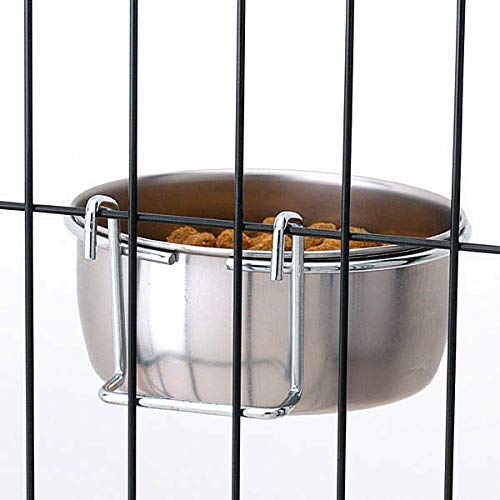 PETS EMPIRE Stainless Steel Coop Cup with Wire Hanger, 800 ML (Pack of 2) - PawsPlanet Australia