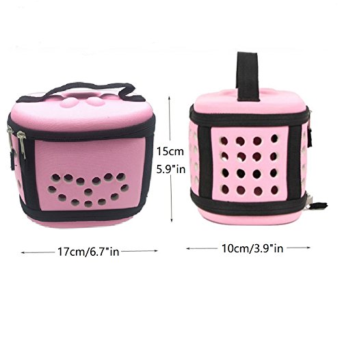 Portable Mini Poodle Carrier Hamster Cage - Travel Carry Bag Hard-Sided Kennel for Tiny Pet Small Animal Hedgehog Mouse Rat Sugar Glider Squirrel Chinchilla Rabbit Ferrest Beige - PawsPlanet Australia