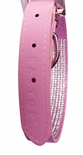 [Australia] - EASTOP Pet's House Dog Collars for Large Dogs Female Bling Personalized Girl Pitbull Leather Pink Spikes Sparkle Training Thick Shock Medium 