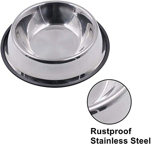 Jenell Anti Skid Stainless Steel Pet Dog Cat Feeding Food Water Bowl Dish Sizes (Small) Small - PawsPlanet Australia