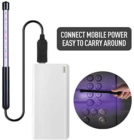 [Australia] - UV Light Lamp Portable Travel Wand 3W Without Chemicals for Phone Toys Hotel Household Wardrobe Toilet Car Pet Area Germ-Killing Function 