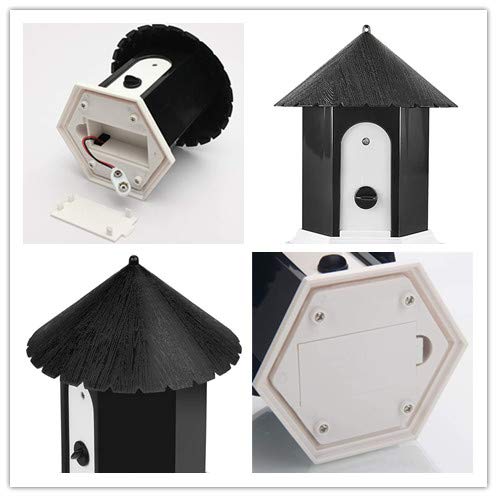 [Australia] - Zoohao Anti Barking Device, Waterproof Outdoor Ultrasonic Stopping Barking, Sonic Bark Deterrents, Dog Bark Controller in Birdhouse Shape (Black) Black 