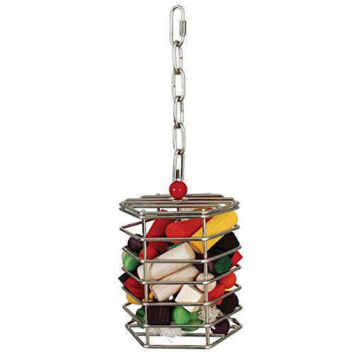 [Australia] - Featherland Paradise, Stainless Steel Baffle Cage, Durable Hanging Foraging Toy Feeder Large 