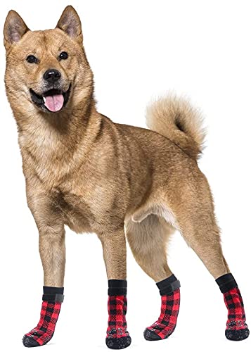 Scenereal 6 Pack Dog Socks Set Anti-slip Dog Paw Protector Heavy-duty Dog Paw Protector Small (Pack of 6) - PawsPlanet Australia