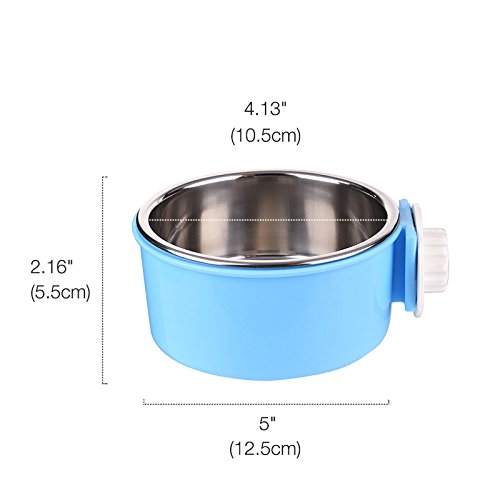 [Australia] - PETLESO Dog Crate Bowl Stainless Steel Bowl Water Feed Bowl for Pet Dog Cat Bird 