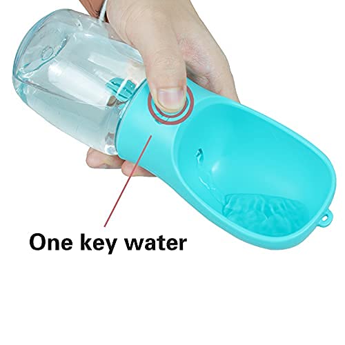 AS Pets Portable Dog Water Bottle 350ml, Pet Water Dispenser, Pets Water Bottle Suitable for Walking Drinking, Antibacterial Leak Proof Dog Travel Drink Bowl, Pet Outdoor Cup Dog Gift (350ml, Blue) - PawsPlanet Australia