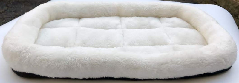 [Australia] - Finn TM Soft Sided Pet Carrier Travel Bed, Large Washable Fleece , Cream White 