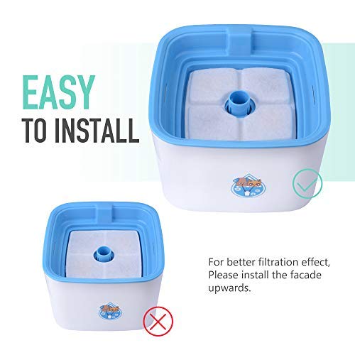 NOVEMBER SPRING 8 Packs Filters for Square Cat Water Fountains, Pet Fountain Replacement Filters with Resin and Active Carbon for Automatic Flower Water Dispenser Drinking Fountain - PawsPlanet Australia