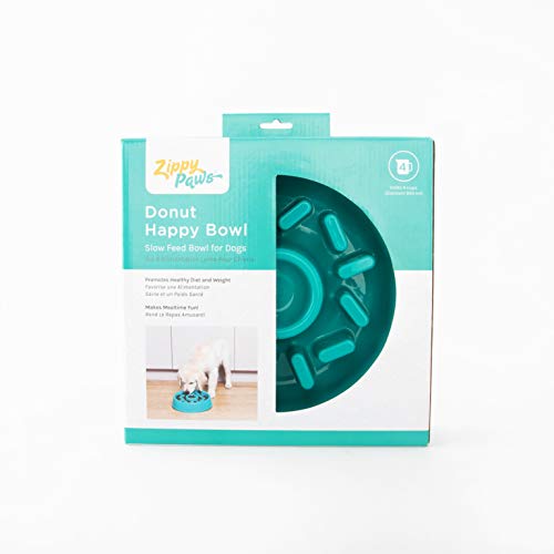 [Australia] - ZippyPaws - Happy Bowl - Slow Feed Dog Bowl - Up to 10x Slower Eating - Dishwasher Safe, Non Slip Donut 